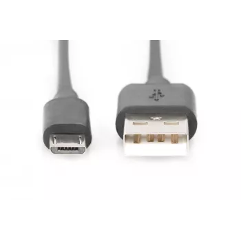 Assmann USB 2.0 savienojuma kabelis, A tipa – Micro B, vīriešu/vīriešu, 3.0 m, melns (AK-300110-030-S)