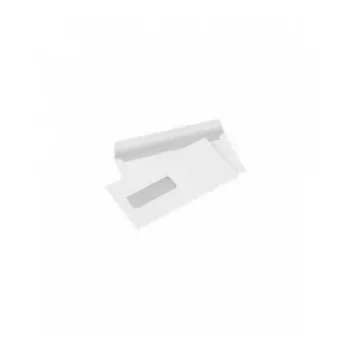 Aploksne ar logu (30x90 mm) kreisā, vidējā, E65 (DL), 110x220 mm, 80 g, balta, Kastīte 1000 gab.