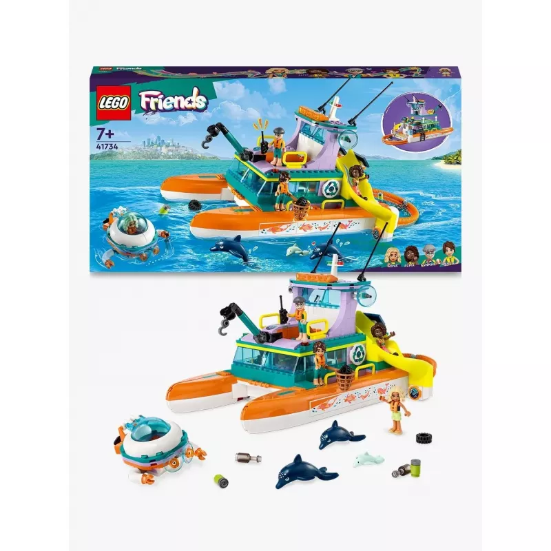 LEGO Friends glābšanas laiva 41734 — 1132 gabali, 10+ gadi, ar minilellēm un aksesuāriem