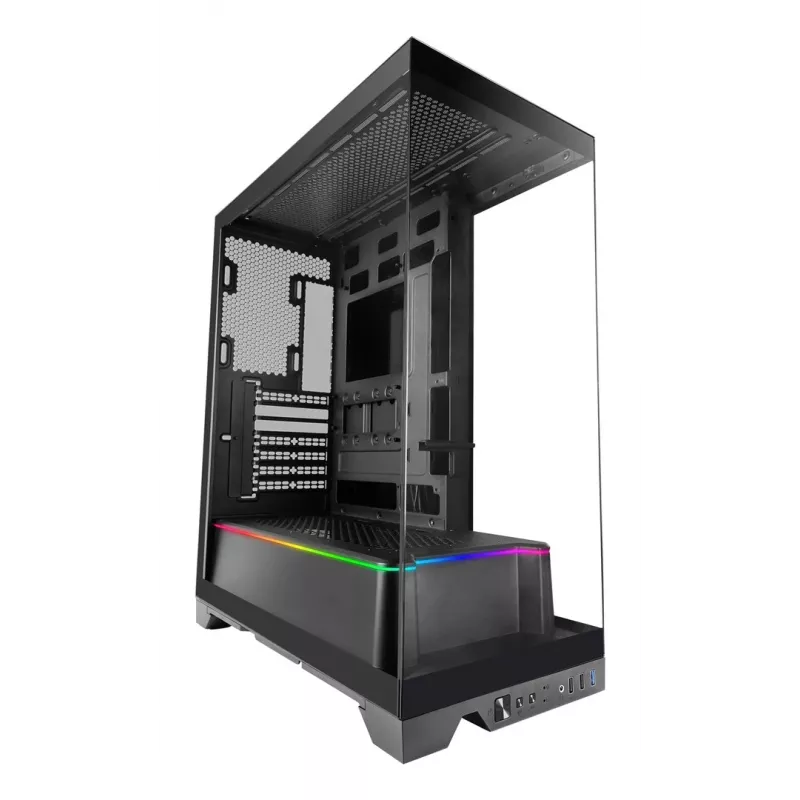 TACENS Mars Gaming MCPRISMA Midi Tornis PC korpuss, Melns, rūdīts stikls, atbalsta ATX/Micro-ATX/Mini-ITX, 2x3.5 collu + 2x2.5 collu sloti