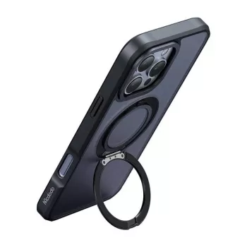 Aizsargmaciņš McDodo PC-4932 iPhone 16 Pro ar integrētu statīvu, melns