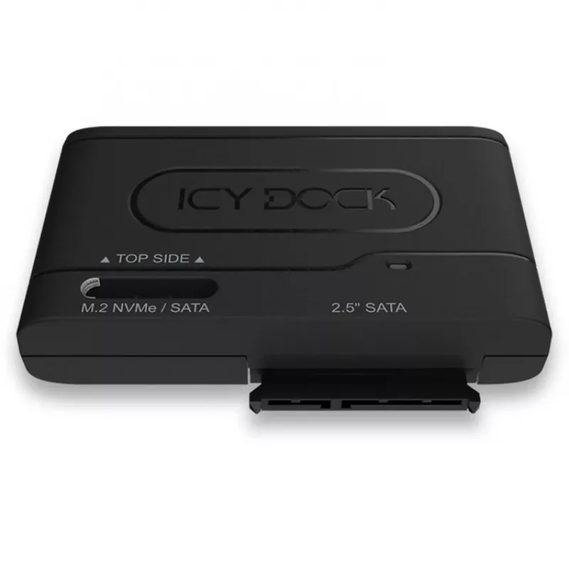 ICY DOCK EZ-Adapter MB104U-1SMB - Speicher-Controller - 2.5, M.2 (6,4 cm) - M.2 Card (PCIe NVMe & SATA) / SATA SSD - USB 3,2 (Gen 2) - Schwarz (MB104U