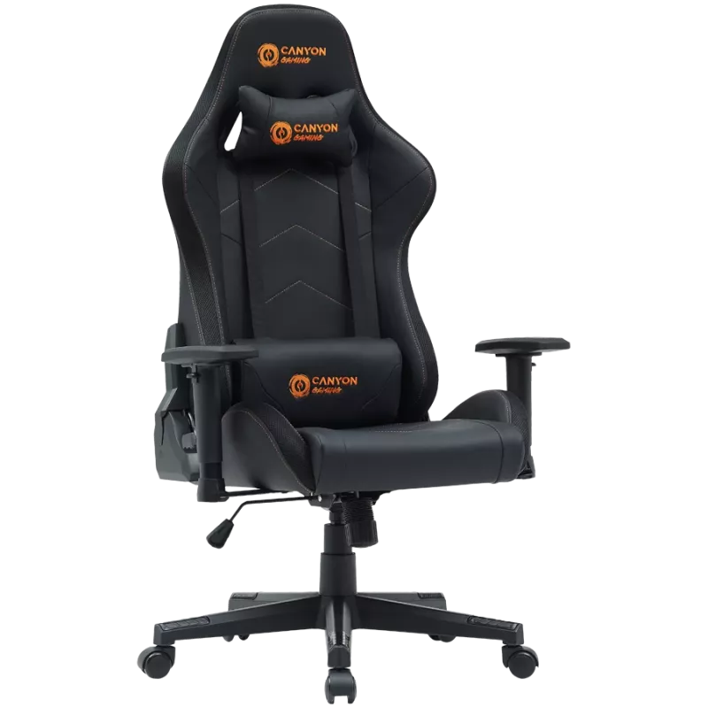 Spēļu krēsls CANYON Irida RGBCH03 melns ergonomisks, regulējami roku balsti, atpakaļ nolaižama atzveltne