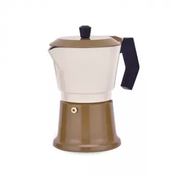 Alumīnija mokas kafijas automāts Maestro MR-1657-3-BEIGE – 3 tasīšu espresso katliņš, bēšs