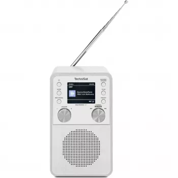 Digitālais radio TECHNISAT DigitRadio 317 Balts — FM un DAB+ uztveršana, kompakts galda modelis