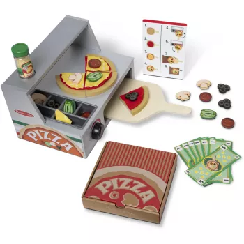 Virtuves rotaļu komplekts Spin Master Melissa & Doug Top & Bake Pizza Counter, picas gatavošanas rotaļu komplekts