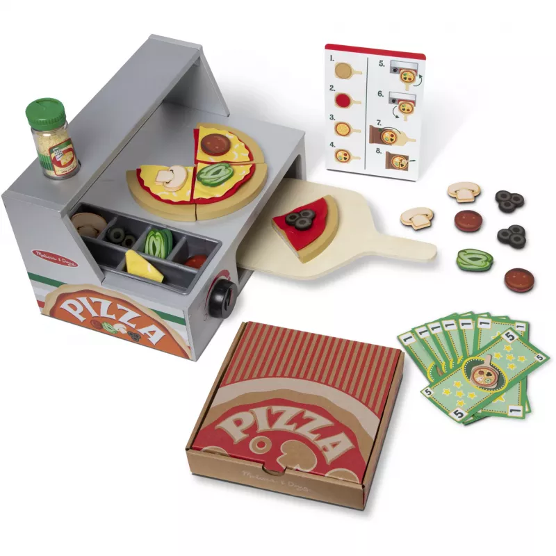 Melissa & Doug Top & Bake Pizza Counter koka rotaļu komplekts
