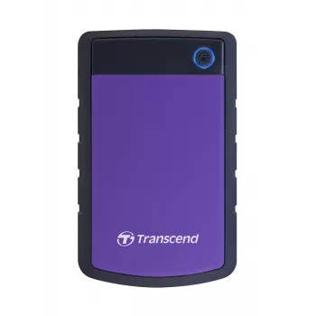 StoreJet 25H2 2.5 inch portable HDD 2TBUSB 3.0 Shockproof with Dark grey silicon cover and purple cover one touch Auto-Backup button