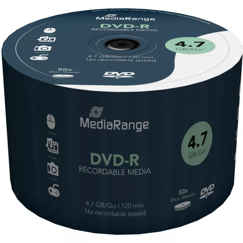 MediaRange 50 x DVD-R 4,7GB 120 min 16x Spindel MR444