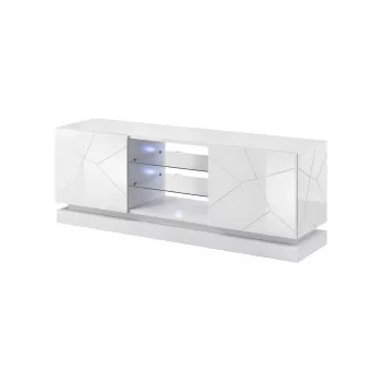 TV skapis Cama Meble QIU 160 — MDF balts spīdums, 1600×420×570 mm