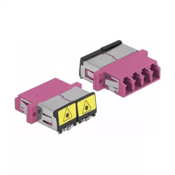 Optiskās šķiedras savienotājs DeLOCK 86906 LC Quad sieviete–LC Quad sieviete Multi-mode violets