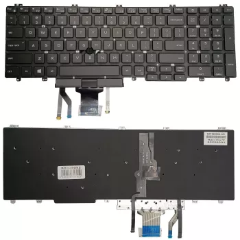 Dell KB316052 klaviatūra Latitude 5500, ASV izkārtojums, ar fona apgaismojumu un trackpoint