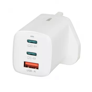 iBOX C-65 White, GaN 65W universāls lādētājs UK spraudnis