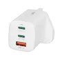 iBOX C-65 White, GaN 65W universāls lādētājs UK spraudnis