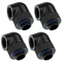 Adapter 90° G1/4 collītis uz G1/4 ligzdu grozāms, XSPC, melns, 4 gab. iepakojums