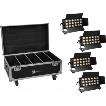 LED mazgāšanas gaismeklis EUROLITE CLS-18 QCL RGB/WW 18×7W ar transporta koferi
