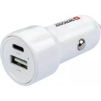 SKROSS Dual Auto Lādētājs 65W PD ar USB-C kabeli balts (SKCHCA0365WPDCN)