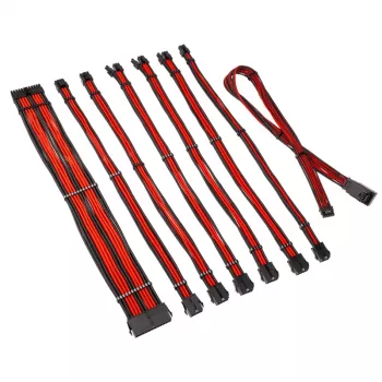 Kabeļu/pagarinātāju komplekts Kolink Core Pro Pīts Pagarinātāju Komplekts 12V-2x6 Type 1 Melns/Sacīkšu