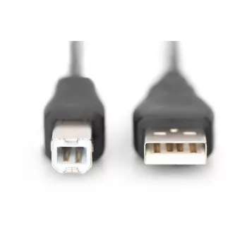 Assmann USB savienojuma kabelis, A - B vīriešu/vīriešu, 1,0 m, USB 2.0, UL, melns (AK-300102-010-S)