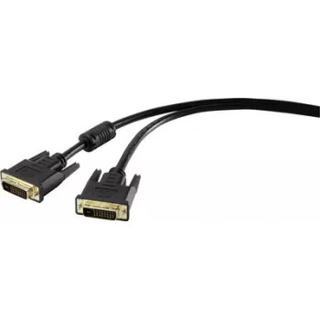 DVI kabelis Renkforce 1404065, 1,80 m, melns, 24+1 pin