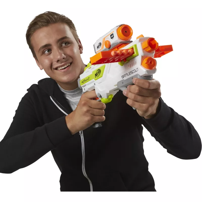 Rotaļu blasteris HASBRO Nerf BattleScout ICS-10 FFP B1756F030 – putu šautra, vienšāviens, taktiskā sliede