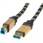 USB 3.0 kabelis ROLINE GOLD Type A M - Type B M 3,0 m