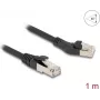 Tīkla kabelis DeLOCK RJ45 Cat.8.1 45° pa kreisi leņķveida uz taisnu 1m melns