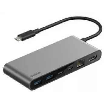 Belkin CONNECT USB-C 8-in-1 Hubs ar diviem USB-C portiem INC024hqSGY
