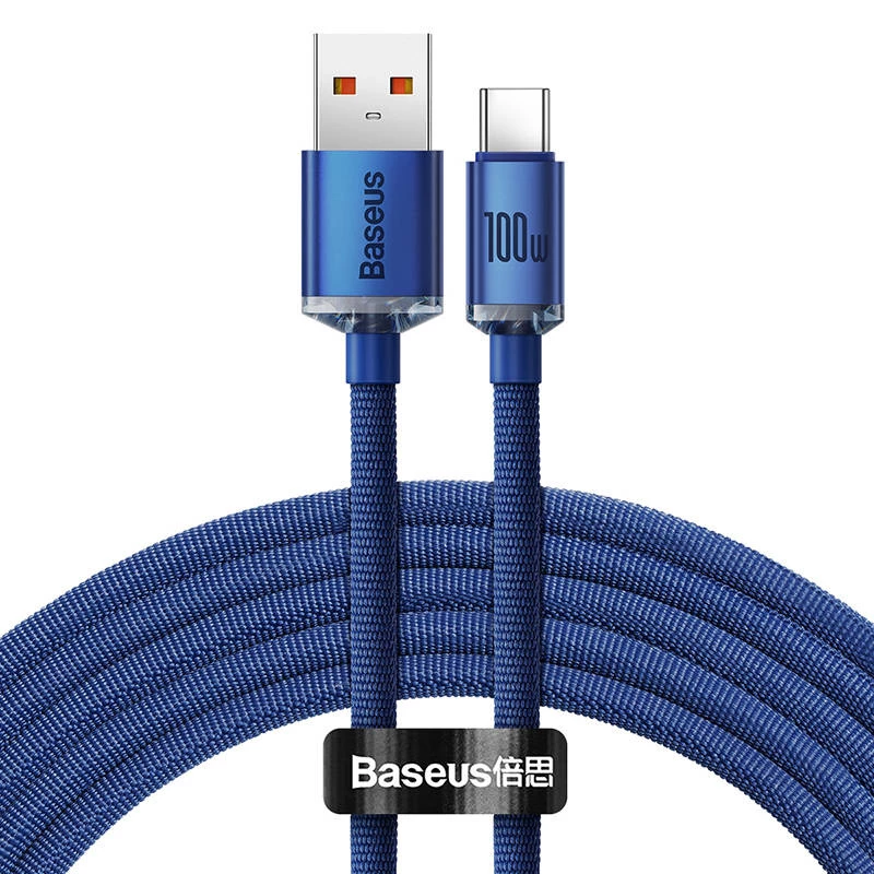 Baseus Crystal Shine kabelis USB uz USB-C, 100W, 2m (zils)