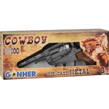 Rotaļu metāla kovboju revolveris Gonher 8 šāvienu modelis 239842