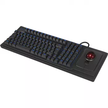 Vadu mehāniskā pilnizmēra tastatūra KeySonic KSK-8202ELU-T (DE) — USB, vācu izkārtojums, melna