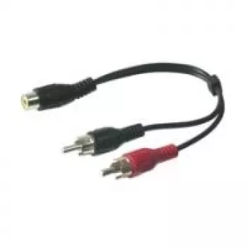 Wentronic Goobay RCA-Adaptera kabelis, Melns, 0,2 m - RCA-Ligzda > 2x RCA-Spalva (Audio kreisais/labais) (50008)