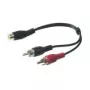 Wentronic Goobay RCA-Adaptera kabelis, Melns, 0,2 m - RCA-Ligzda > 2x RCA-Spalva (Audio kreisais/labais) (50008)
