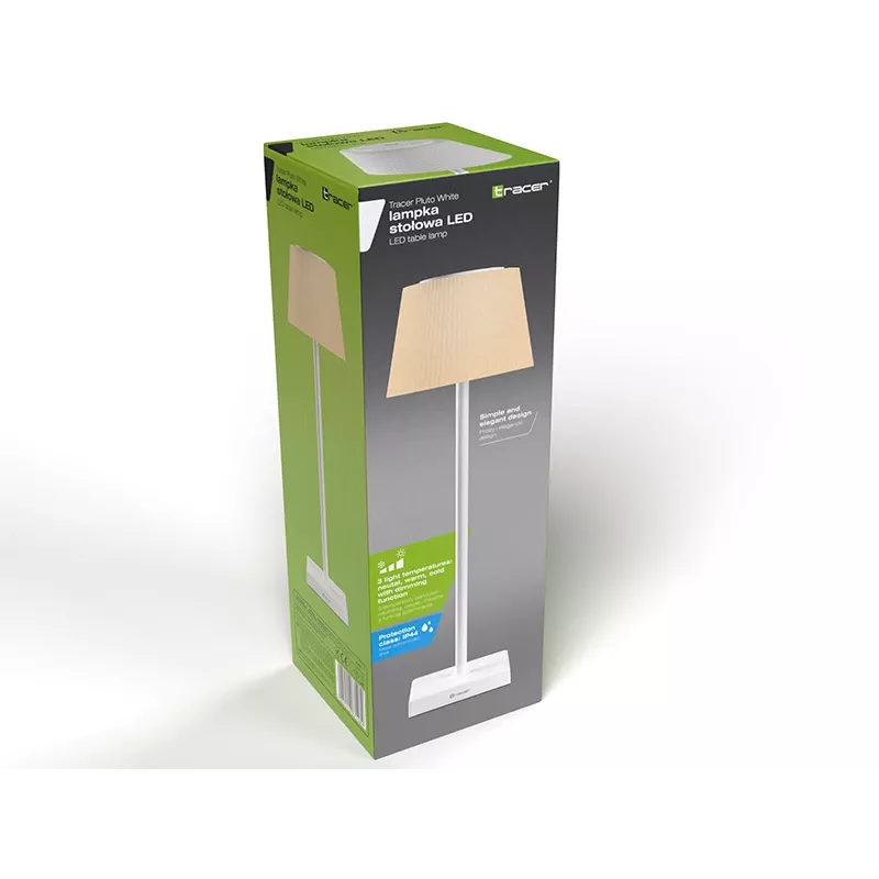 Galda lampa TRACER Pluto White TRAOSW47233 LED ar regulējamu spilgtumu, balta