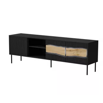 TV skapis cama meble INSERTO 3D1W 190x40x62 cm melns ar LED