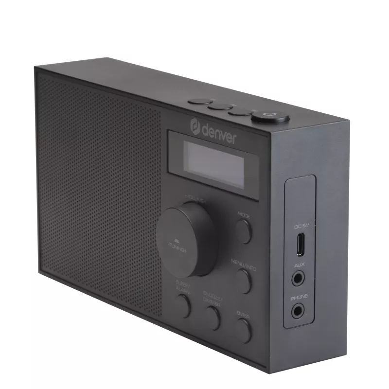 Radio DENVER DAB-51B — kompakts digitālais radio DAB+/FM/AM, melns