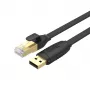 Unitek Y-SP02001B USB 2.0 – RJ-45 konsoles vads, 1,8 m, melnā krāsā