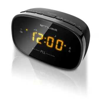 Radio modinātājs Muse M-150CR ar FM PLL uztvērēju, 1,52 cm LED displejs, modinātājs (radio/skaņas signāls), AC 230V/AAA baterijas