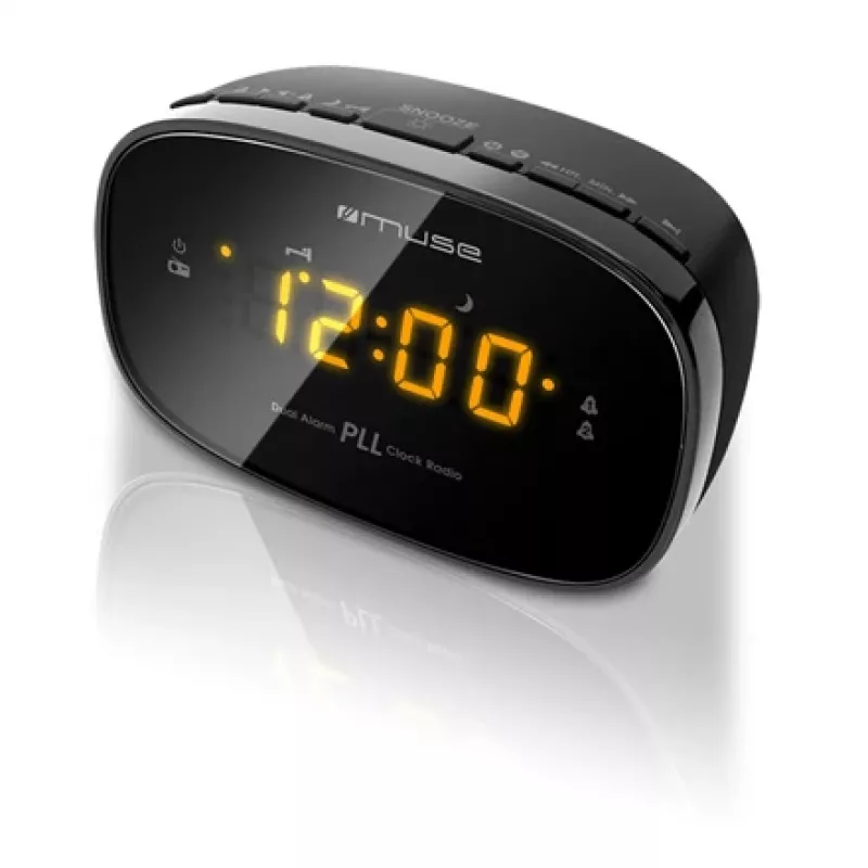 Radio modinātājs Muse M-150CR ar FM PLL uztvērēju, 1,52 cm LED displejs, modinātājs (radio/skaņas signāls), AC 230V/AAA baterijas