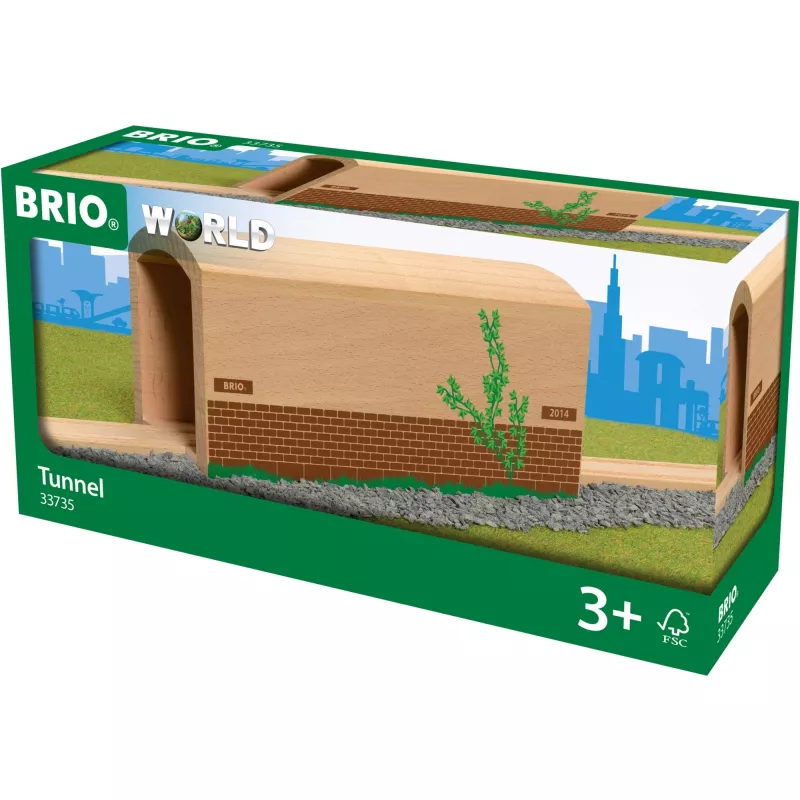 BRIO World 33735 augsts koka tunelis rotaļu dzelzceļam, FSC sertificēta koksne, no 3 gadiem