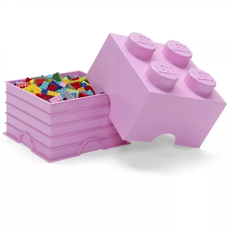 LEGO Storage Brick Room Copenhagen 4, rozā — LEGO glabāšanas ķieģelis 40031738, sakraujams konteiners rotaļlietām un tekstilijām