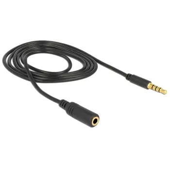 Audio kabelis 3,5 mm vīrietis–sieviete DeLOCK 84666 Melns 1 m