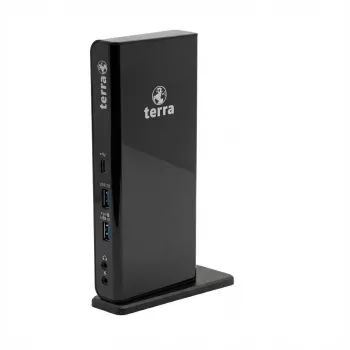 TERRA MOBILE dokstacija 732 USB-A/C ar divu displeju atbalstu, iekļauts 5V/4A barošanas bloks un USB-A/C kabelis (1480379)