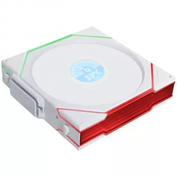 Lian Li UNI FAN TL Wireless LCD 120 White — 120mm PWM ventilators ar bezvadu LCD kontrolieri