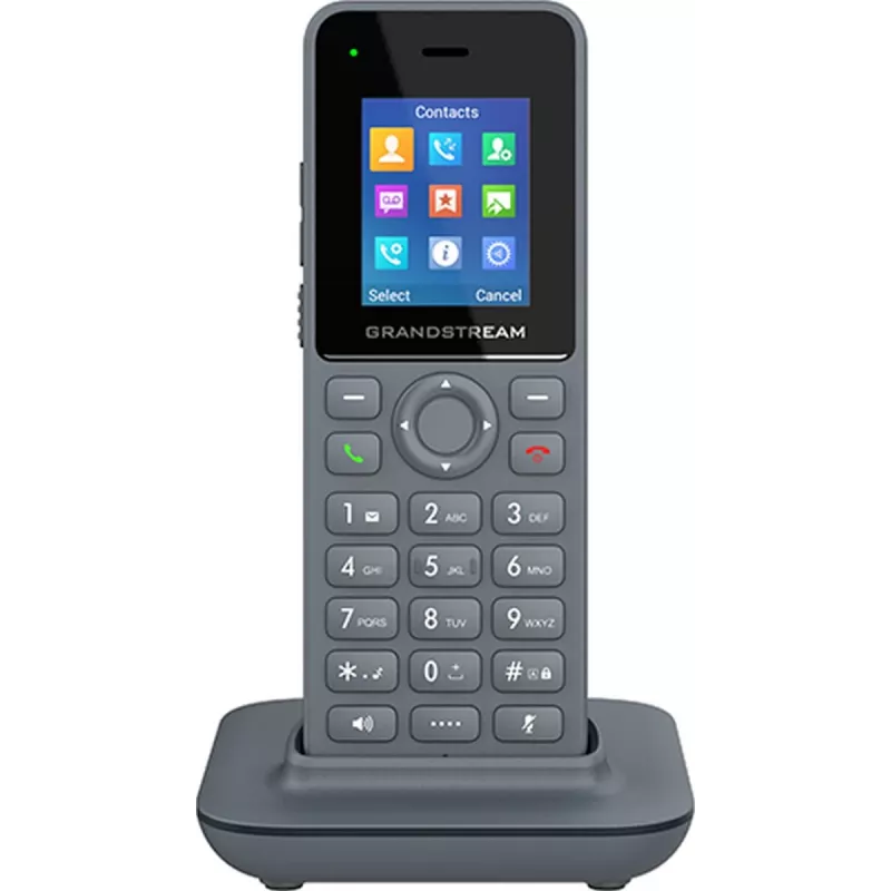 Grandstream DP725 DECT HD bezvadu klausule ar 1,8 collu TFT krāsu displeju, 20 SIP kontiem/līnijām, push-to-talk, pelēkā krāsā
