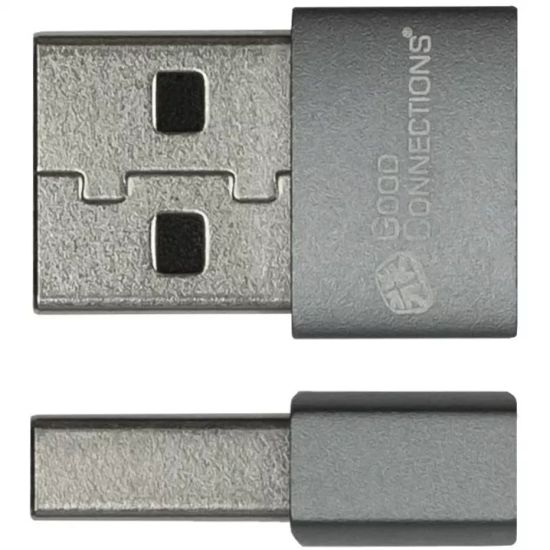 Good Connections Adapter USB 2.0 Kontaktdakša A uz USB-C Ligzda Alumīnija Korpuss Pelēks (USB-AD203)