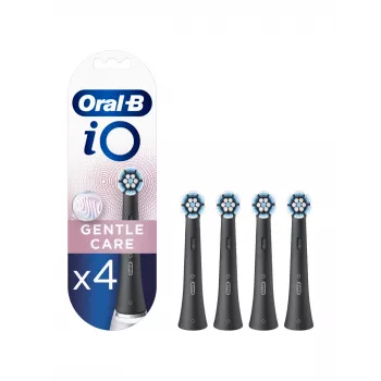 Oral-B iO Gentle Care zobu birstes galviņas — 4 iepakojums, melnas