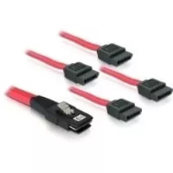 SATA kabelis DeLOCK 83074 4x 1m Sarkans