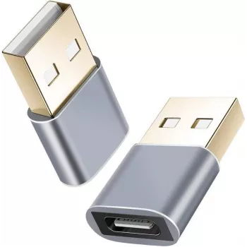 Helos 304282 USB 2.0 Type-C sievišķais uz USB 2.0 vīrišķo adapteris, tumši pelēks