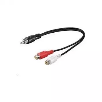 Microconnect AUDC02 audio kabelis 0.2 m RCA vīrietis uz 2 x RCA sieviete Melns